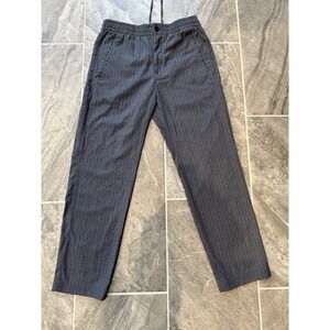 H&M Women's Dress Pants Trousers Size Small Gray Striped Wide Leg Elastic